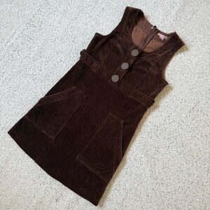 Y2K H&M Chocolate Brown Corduroy Dress Size 4
